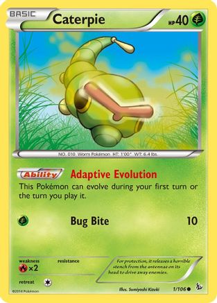 Caterpie 001/106  - Reverse Holofoil XY  Flashfire - Common