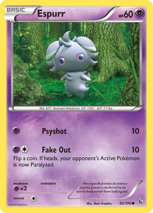Espurr 042/106  - Reverse Holofoil XY  Flashfire - Common