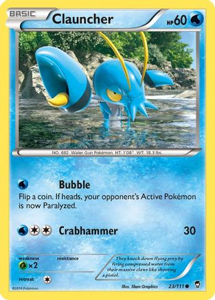 Clauncher 023  - Reverse Holofoil XY  Furious Fists - Common