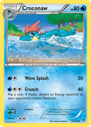 Croconaw 016/119  - Reverse Holofoil XY  Phantom Forces - Uncommon