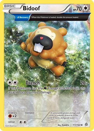 Bidoof (Alpha) 117/160  - Reverse Holofoil XY  Primal Clash - Uncommon