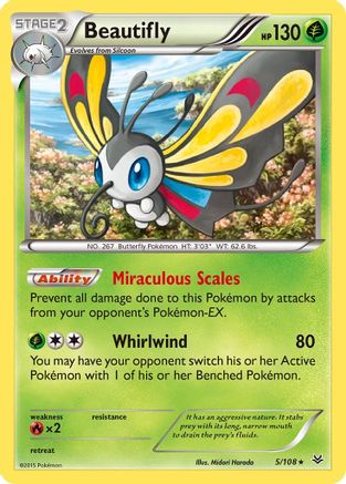 Beautifly 005/108  - Holofoil XY  Roaring Skies - Holo Rare