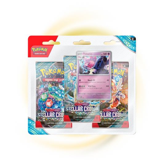 Scarlet and Violet Stellar Crown 3 Pack Blister Tinkaton