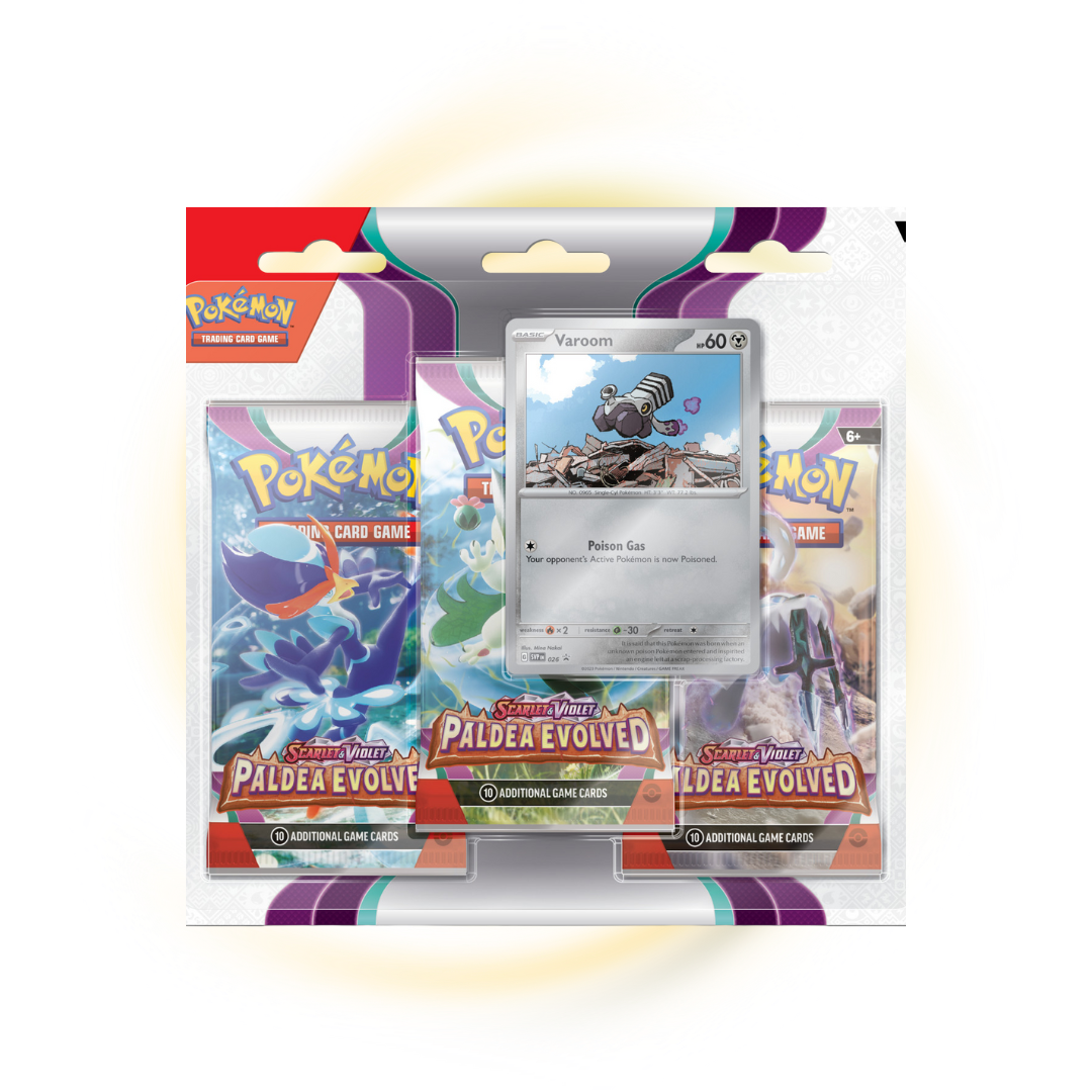 Scarlet and Violet Paldea Evolved 3 Pack Blister Varoom