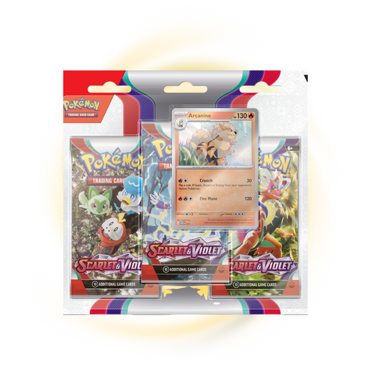 Scarlet and Violet (Base Set) 3 Pack Blister Arcanine