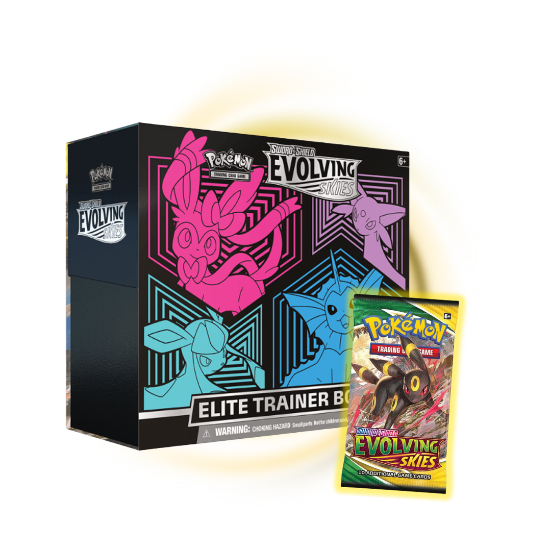 Sword & Shield Evolving Skies Elite Trainer Box Sylveon, Espeon, Glaceon, Vaporeon